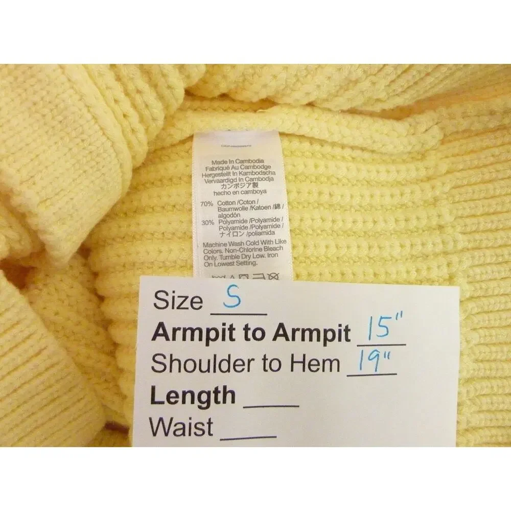 Madewell NWT Womens Cutaway Sweater Vest Size S Cotton Yellow Pale Pineapple